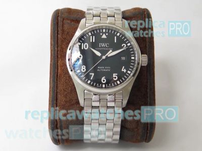 Swiss Grade Copy IWC Pilots Mark XVIII Black Dial SS Watch